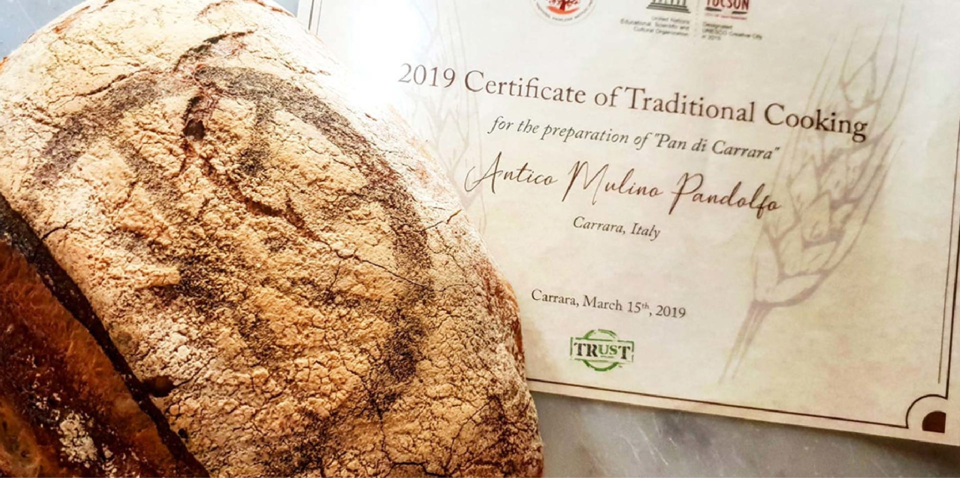 Loaf of bread with certification